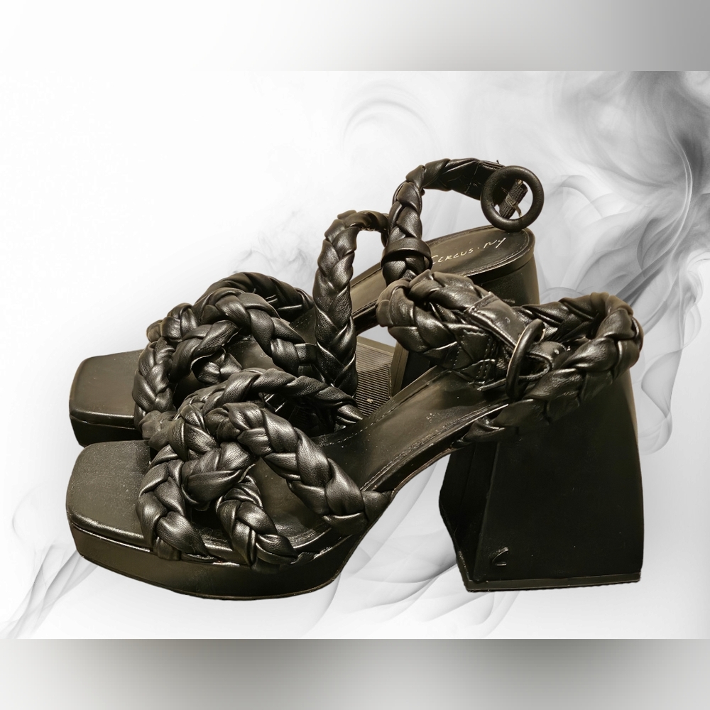 Circus By Sam Edelman Mabel Platform Black Ankle Strap Mable Sandals Size 8.5